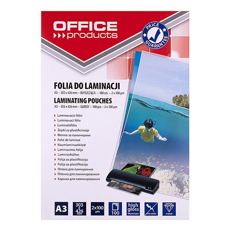 BULK DISCOUNT: lamination Pouches A3 2 x 100microns - (Office)